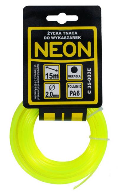 żyłka do wykaszarki okrągła neon 1,6mm 15m