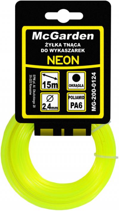 żyłka do wykaszarki okrągła neon 1,3mm 15m