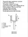 Podstawa słupa regulowana 0-165mm na pręt, ocynk żółty