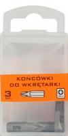 Końcówki do wkrętarki 25mm 3szt. pz2