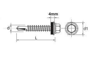 Wkręt samowiertny impax z epdm #5mm ral8017 5.5*50mm