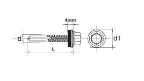 Wkręt samowiertny impax z epdm #12mm ral5010 5.5*32mm