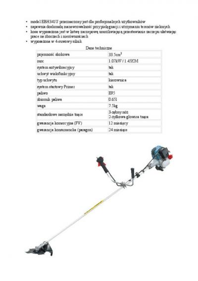 Kosa spalinowa 1.07kw 4-suwowa