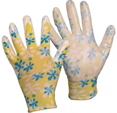 Rękawice ochronne fido w kwiatki rozmiar 8