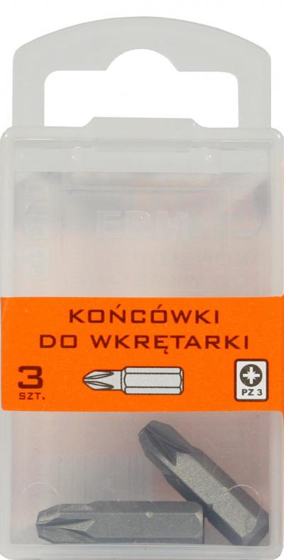 Końcówki do wkrętarki 25mm 3szt. pz3