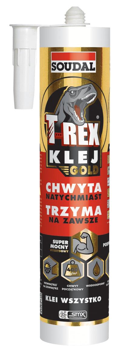 Klej montażowy hybrydowy 290ml t-rex gold