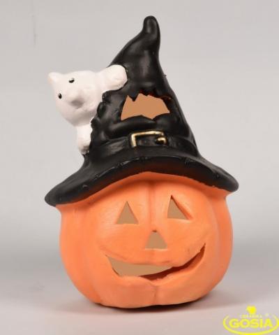 Dynia malutka w czapce figurka ceramiczna Halloween