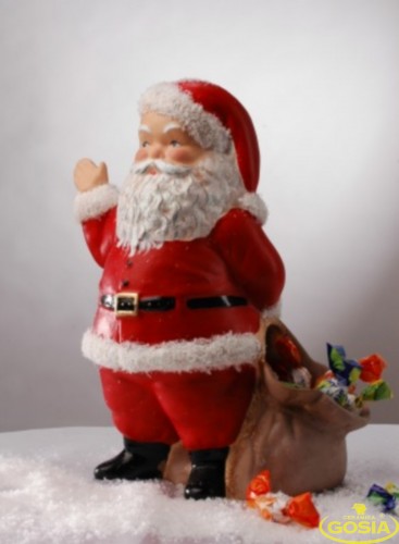 Mikołaj z workiem - figurka ceramiczna