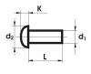 Nit aluminiowy pełny z łbem kulistym 4.0*10 mm              