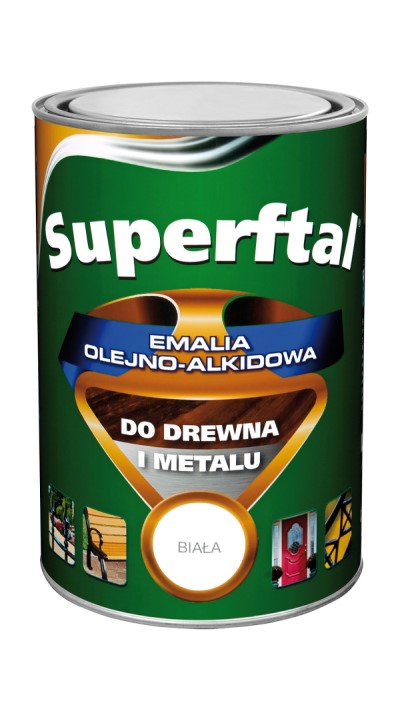 Emalia superftal do drewna i metalu biała 9003 0.8l         