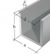 Profil u aluminiowy anodowy 2000x10x8x1,3x7,0               