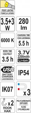 Lampa warsztatowa smd 3.5w +3w led                          