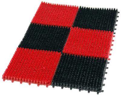Wycieraczka trawka plastikowa 6-częściowa 36*55cm black/red 