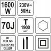 Młot wyburzeniowy 70j chłodzony olejem 1600w hex            