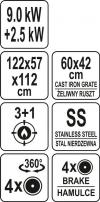 Grill gazowy 3+1 stal nierdzewna 11,5kw                     