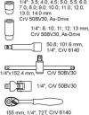 Wkład do szuflady zestaw nasadek 1/4'' 25 części            