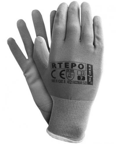 Rękawice z poliestru powlekane poliuretanem rtepo 7, pp-004 