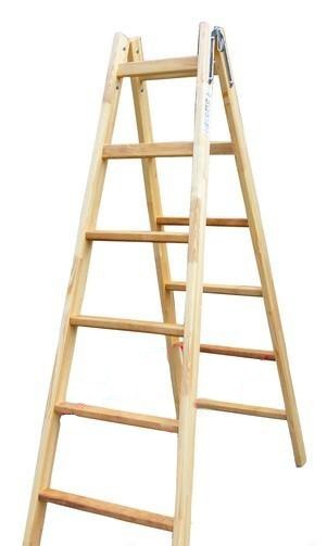 Drabina drewniana rozstawna 8 szczebli 247cm