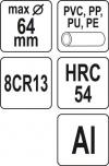 Obcinak do rur pcv  64mm v-cut                              