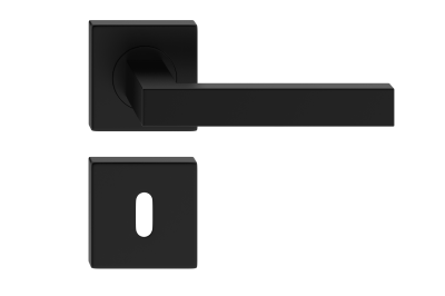Klamka ergo czarna kwadratowy szyld na klucz italian line   
