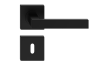 Klamka ergo czarna kwadratowy szyld na klucz italian line   