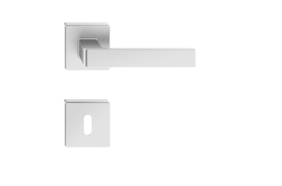 Klamka ergo srebrna kwadratowy szyld na klucz italian line  