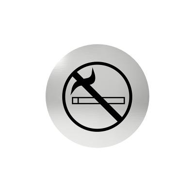 Oznaczenie okrągłe zakaz palenia, klejone stal nierdzewna   