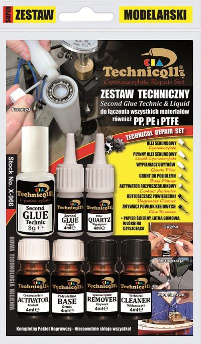 Zestaw techniczny do klejenia pe, pp, ptfe  6*4ml+8g        