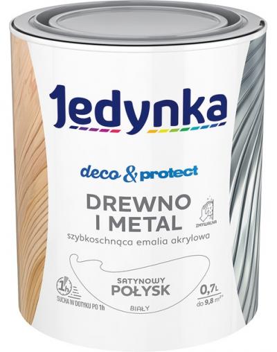 Jedynka deco&protect drewno i metal satyna biały 0,7l       