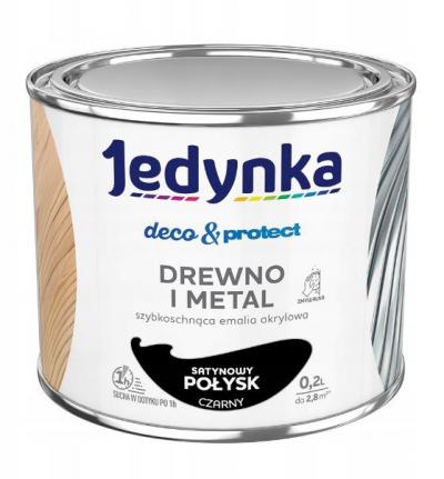 Jedynka deco&protect drewno i metal satyna czarny 0,2l      