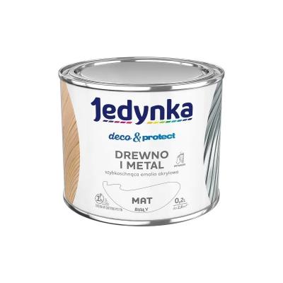 Jedynka deco&protect drewno i metal mat biały 0,2l          