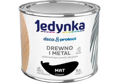 Jedynka deco&protect drewno i metal mat czarny 0,2l         