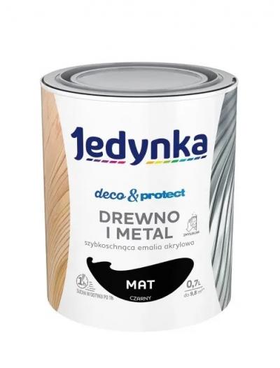 Jedynka deco&protect drewno i metal mat czarny 0,7l         