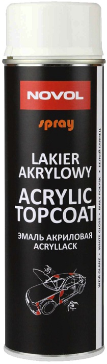 Spray acryl topcoat biały połysk 500 ml                     