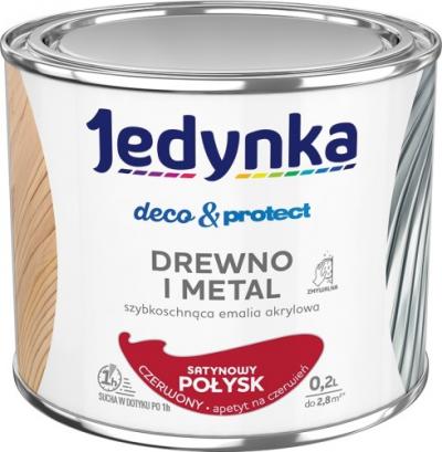 Jedynka deco&protect drewno i metal satyna czerwona 0,2l    