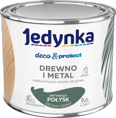 Jedynka deco&protect drewno i metal satyna zielony ciem 0,2l