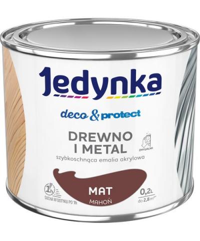 Jedynka deco&protect drewno i metal mat mahoń 0,2l          