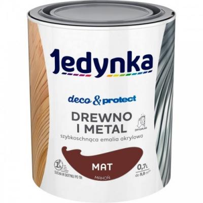 Jedynka deco&protect drewno i metal mat mahoń 0,7l          