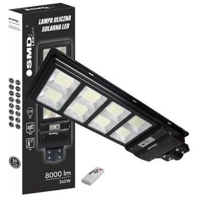 Lampa led uliczna solarna 360w 6000k ip65 8000lm            