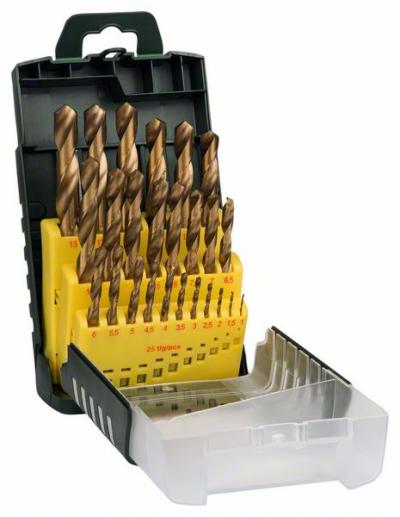 Zestaw wierteł do metalu hss-tin 1-13mm 25 szt.             