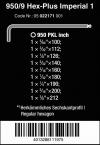 Zestaw kluczy trzpieniowych imperial 950/9 hex plus 9 cz,   