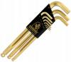 Zestaw imbusów długich z kulką 1.5-10mm,pokryte złotem 9szt.