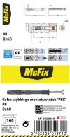 Kołek szybki montaż stożek pp 8*60mm                        