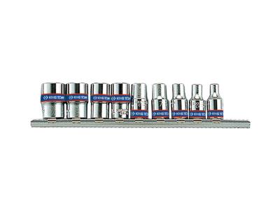 Komplet nasadek 1/4 6-kątne 9 sztuk 4-13mm blister          