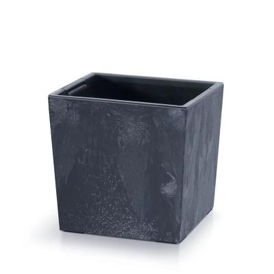 Doniczka urbi square low beton effect - antracyt            