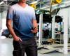 T-shirt cieniowany denim, rozmiar l                         