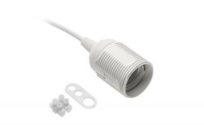 Oprawka e27 z przewodem i kostką 240v 60w, 2x0,75mm2 biała  