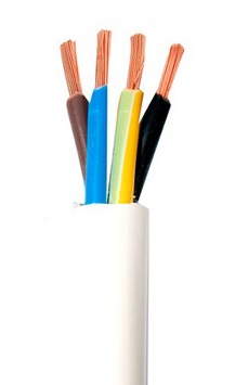 Przewód mieszkaniowy h03vv-f omy 4x0,75 biały 300/300v      