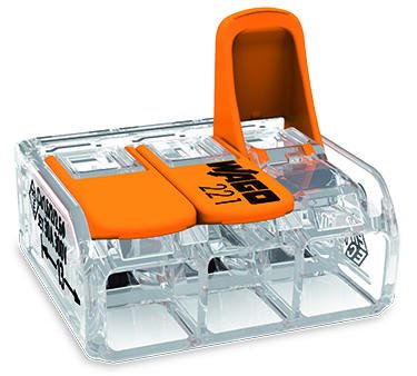 Szybkozłączka 3x0,2-4mm2 transparentna/pomarańczowa 221-413 