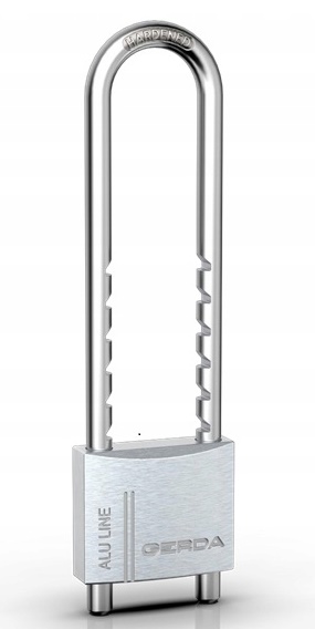 Kłódka aluminiowa z reg. pałąkiem kap s50 h60-150           